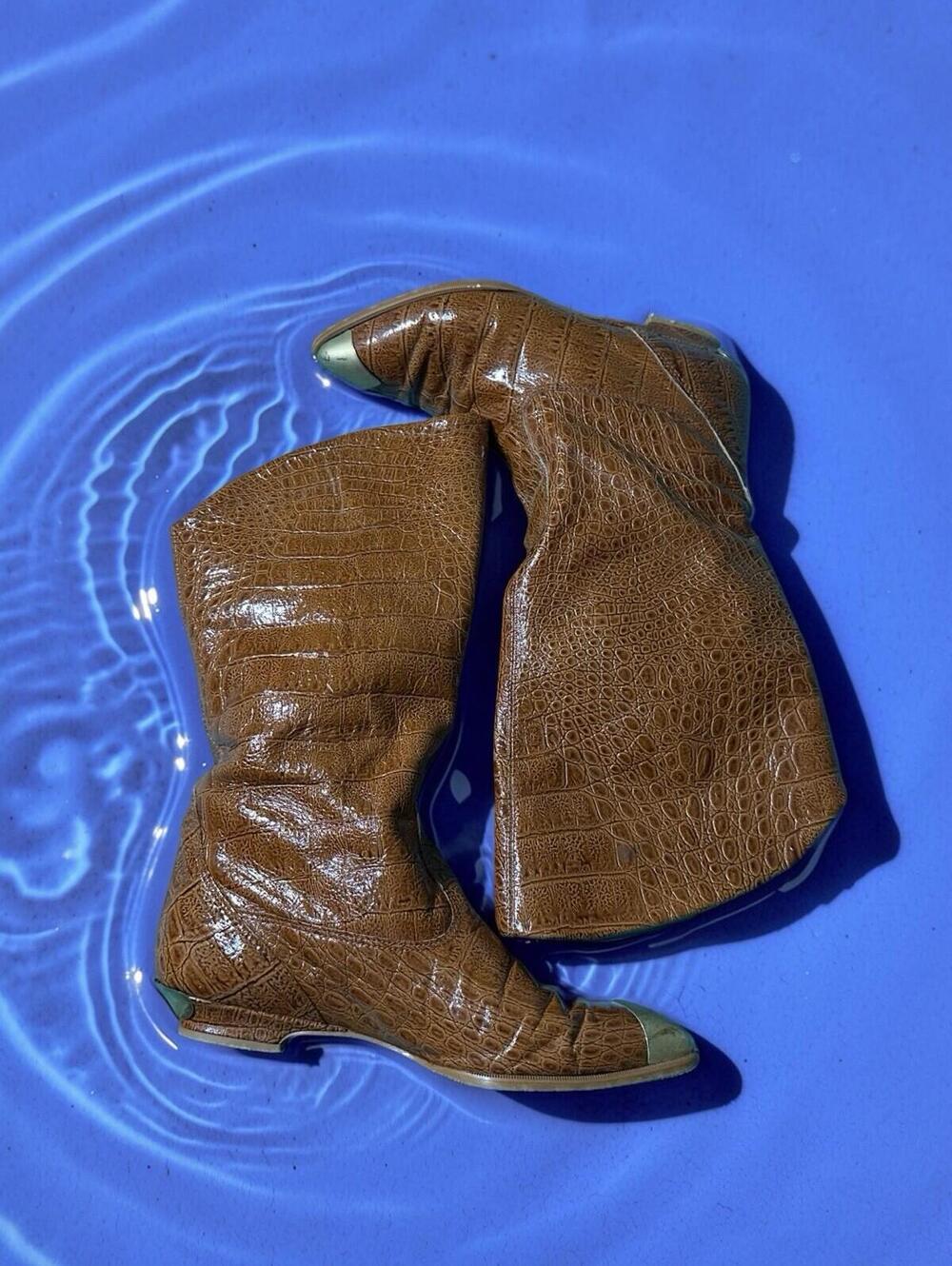 Leather Boots Women 7 Western Italy